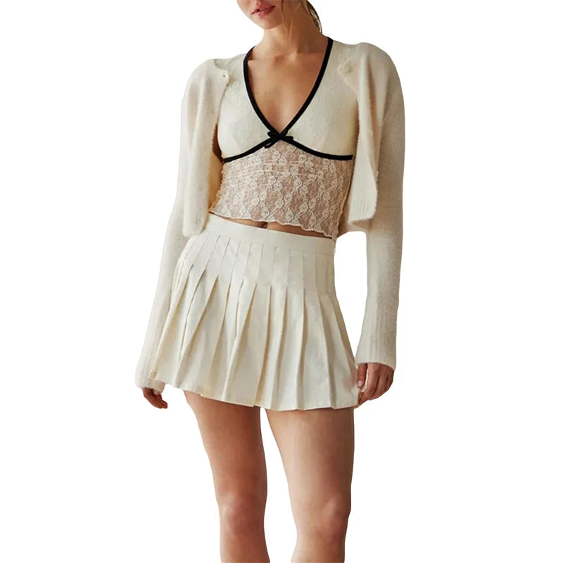 Sheer Crop Top 2000s Women Sexy See Through V Neck Sleeveless Floral Lace Tanks Slim Fit Vest y2k Aesthetic Clothing voguable