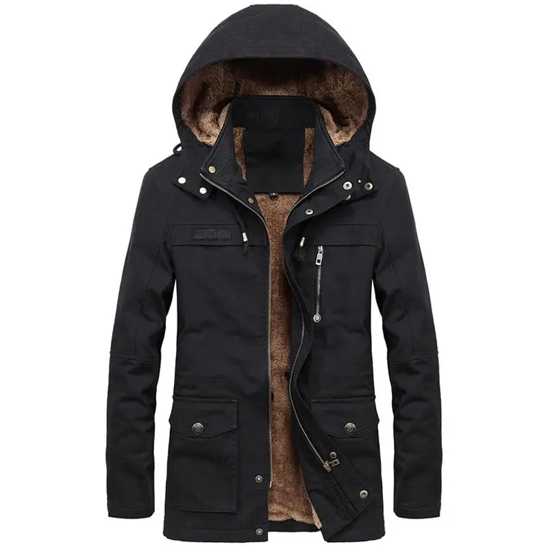New Military Thick Warm Man Jacket Winter Parkas Casual Cotton Padded Jacket Male Multi-Pocket Fur Hoodies Men Coat Parka Hombre voguable