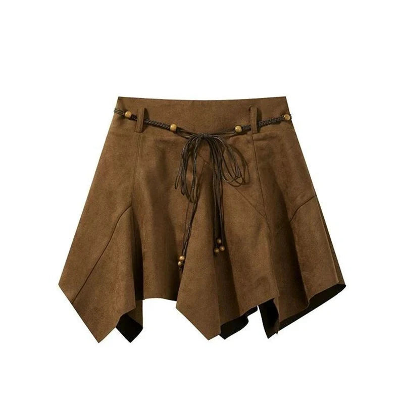 Y2K Streetwear Mini Skirt Women High Waist Vintage Sexy Irregular A Line Skirts Fall American Harajuku Retro Hip Hop Skirt New voguable