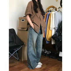 Vintage Blouse for Women 2024 Shirts Woman Summer Short Sleeve Korean Style Oversized Shirt Chiffon Blouse Crop Shirt voguable