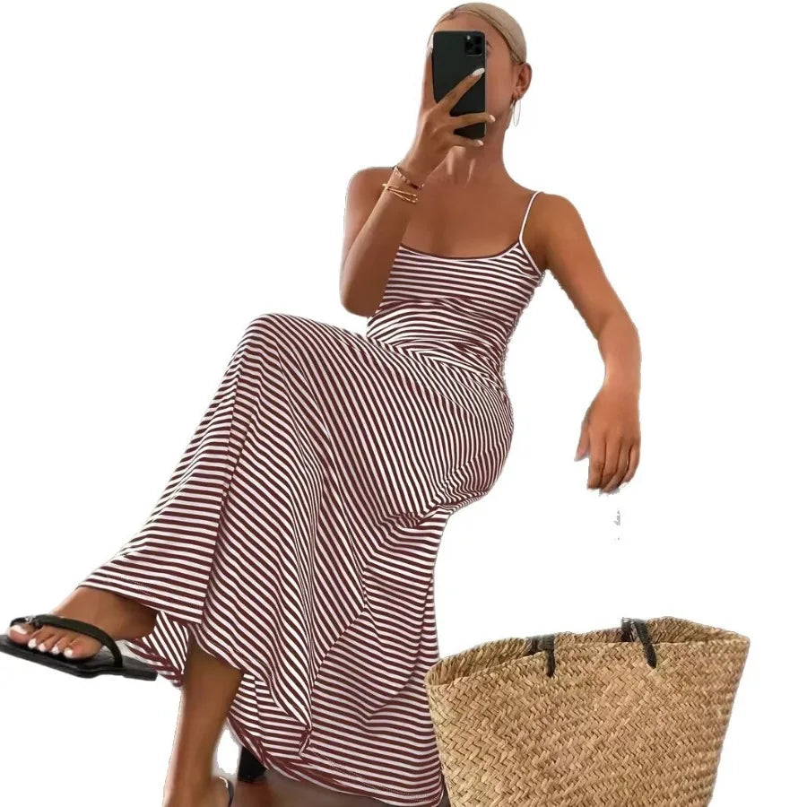 Voguable  European and American summer new sexy fashion temperament backless figure-fitting and slimming suspender stri voguable