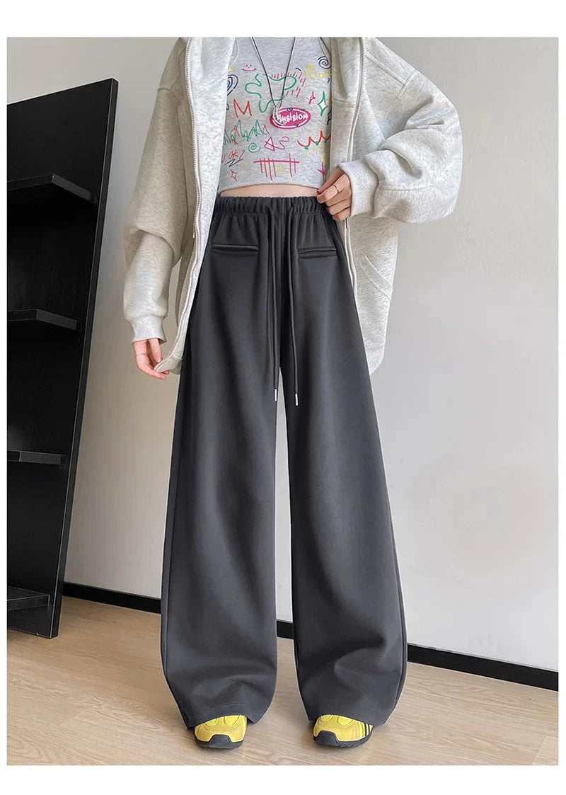 Streetwear Y2K Women Sweatpants Vintage Loose Hip Hop Design Pant Casual Fall Winter High Waist American Retro Bf Trousers voguable