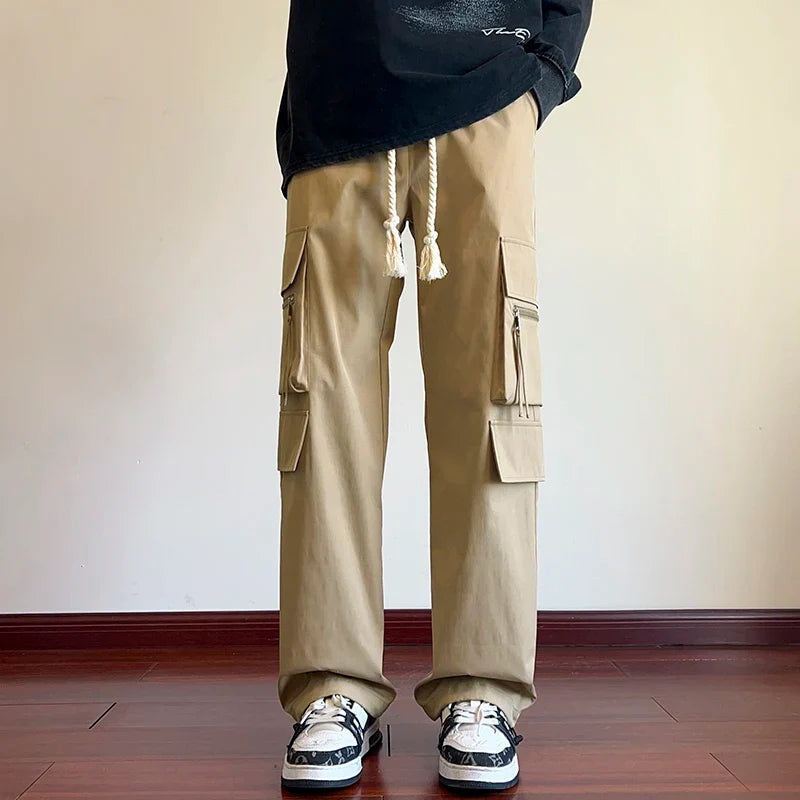 Men's Black Pants Hip Hop Streetwear Fashion Jogger Cargo Pants Men Oversize Wide Leg Trousers Male Japanese Pocket Safari Style gotmes-shop