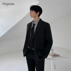 Blazers Men Fashion Handsome Streetwear Spring Autumn Notched Collar Solid Business Korean Style Advanced Male Smart Casual Chic voguable