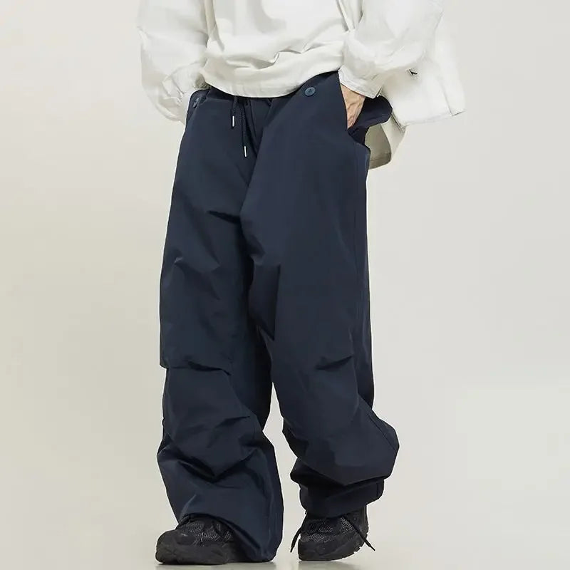 Voguable Parachute Pants Sport Men Baggy American Street Cargo Wide Leg Trousers Male Tracksuit Hip Hop Loose Casual Oversize voguable