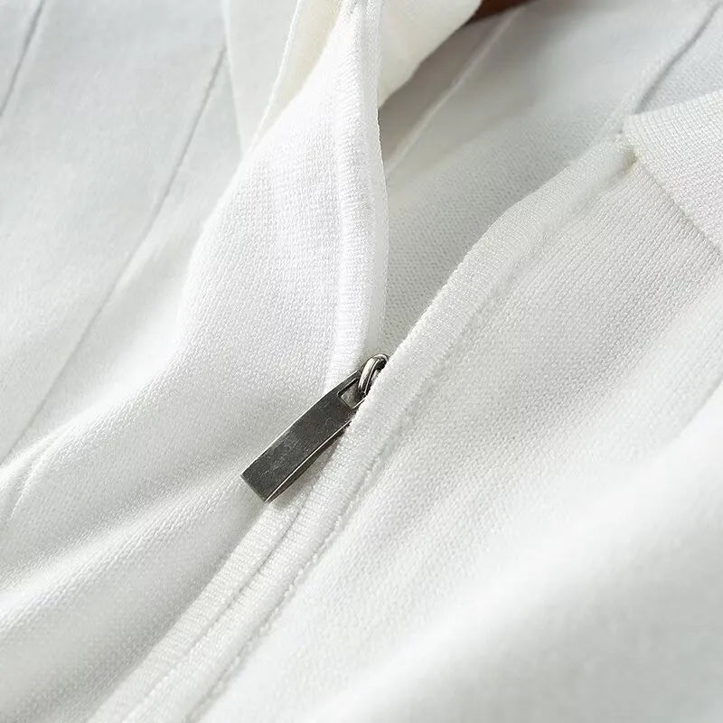 New Men's Clothing Light Luxury Business Knit Zipper Polo Shirt Leisure Short Sleeve Korean Popular Clothes Retro Knitwear M-3XL voguable