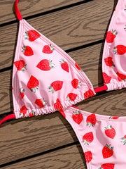 Voguable  Triangle Halter Bikinis Women Printed Swimwear Female Sexy Padded Swimsuit Bathers Bathing Swimming Swim Suit Beachwear voguable