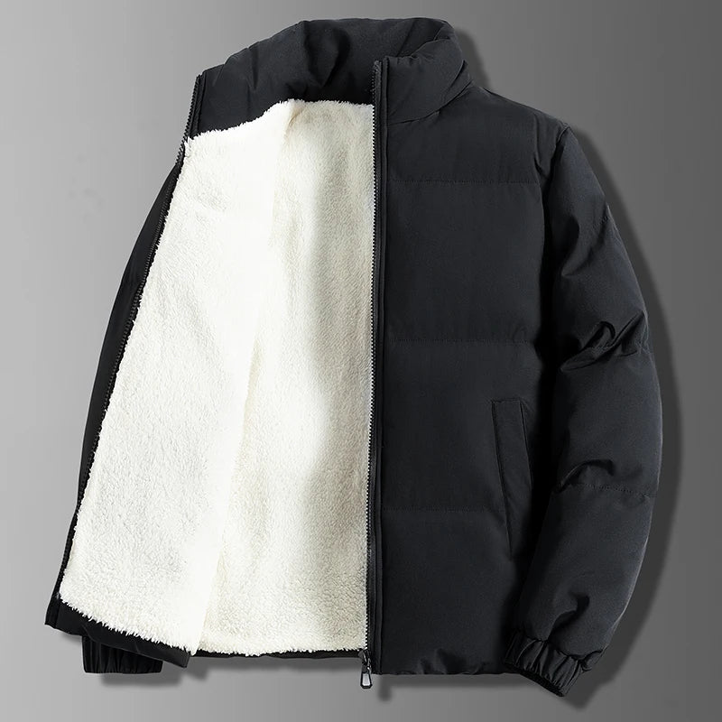 2023 Winter Men Jacket Autumn Warm Fleece Fashion Thicke Cotton Padded Jackets Stand Collar Casual Coats Windproof Plus Size 6XL voguable