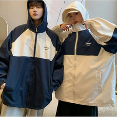 Voguable  High-End Men & Women Charge Jacket New Windbreaker Waterproof Korean Version Baseball  Jacket Ins Hooded Couple Sport Coat voguable