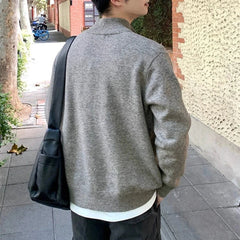 Japanese Vintage Cardigan Coats Light Luxury Knitted Lapel Long Sleeve Men Sweater Jacket Leisure Premium Quality Knitwear M-3XL voguable