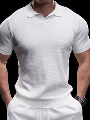 Voguable  Slim Fit ort Sve  irt Knitted Ice Silk Texture Cotton Youth Faion Summer Breathable Comfortable Mens T-irt voguable