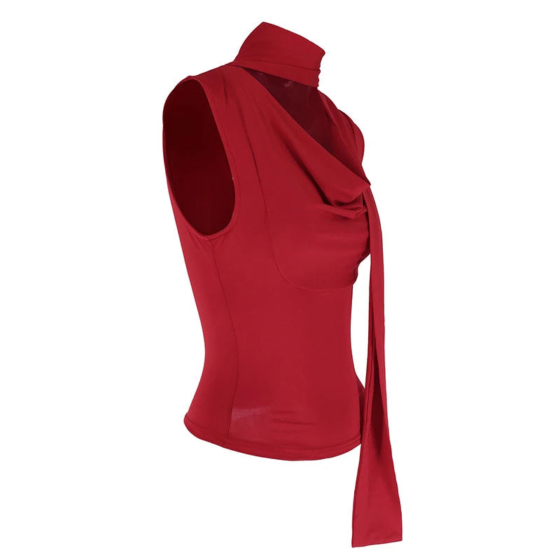 Solid Tank Summer New Women Sexy Sleeveless V-Neck Lady Top Fashion Bandage Streetwear Casual Slim Tank Elegant Knitted Clothing voguable
