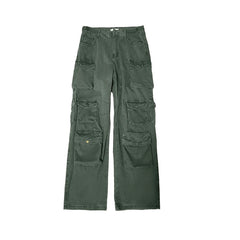Japanese Multi-pocket Work Pants Men's Autumn Trendy Loose Straight Casual Pants Hip-hop Retro Design Trousers Aesthetic Chic voguable