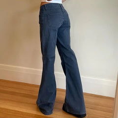 Blue Low Rise Jeans Casual Baggy Straight Denim Pants y2k Streetwear Basic Women Jeans Vintage 90s Trousers Korean Style voguable