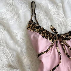 Voguable  2000s American Vintage Sexy Camis Y2k Harajuku Hot Girl Slim Leopard Patchwork Tank Summer Streetwear Beach Party Sleeveless Top voguable