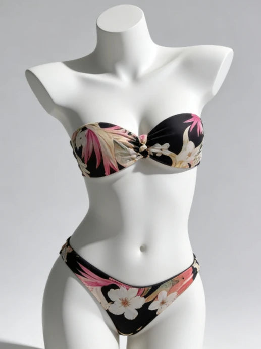 Voguable  Y2k Sexy Women 3 Piece Bikini Set Halter Neck Removable Straps Elegant Beach Outfit Summer Vacation Swimwear Fashion New voguable