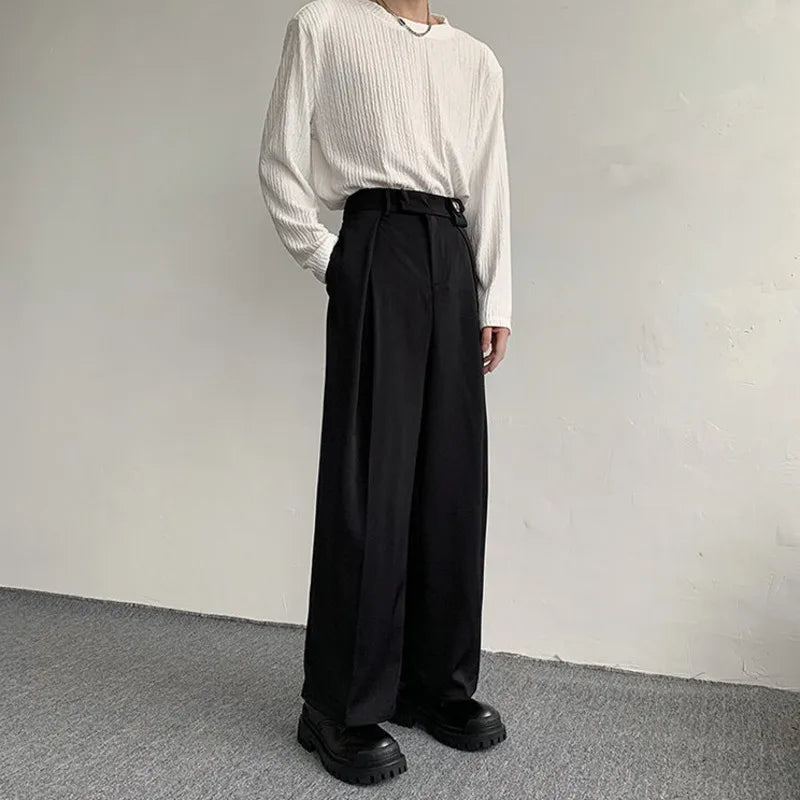 Voguable Black Suit Pants Men Oversized Fashion Social Men Dress Pants Korean Loose Straight Wide Leg Pants Men Office Formal Trousers voguable