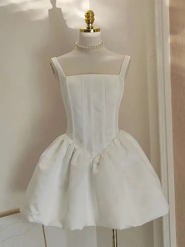 Women's Minimalist Strapless Dresses Slash Collar High Waist Sleeveless Slim Elegant Dress Female Autumn 2025 New voguable