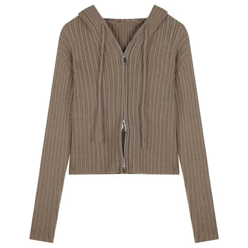 Voguable Korean Fashion Women 2 Piece Set Casual Zipper Sweater Blouse + Elegant Slim Mini Skirt Party Pure Color Clothing Autumn voguable