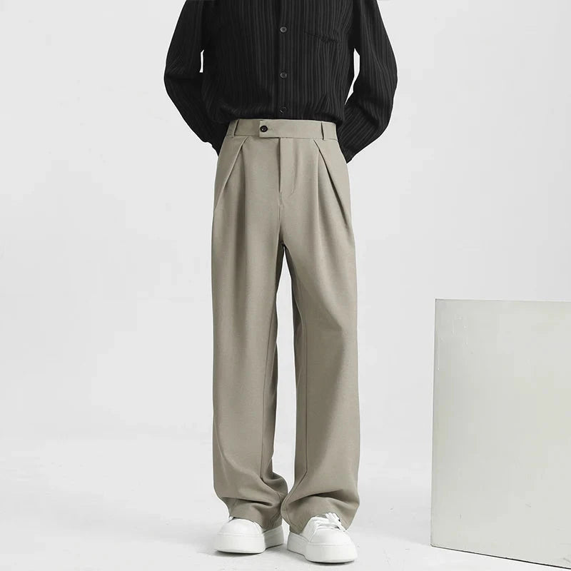 Men's Light Luxury Naples Slim-fit Suit Pants Casual Japanese Retro Premium Quality Elegant Popular Leisure Trousers 2026 Spring voguable