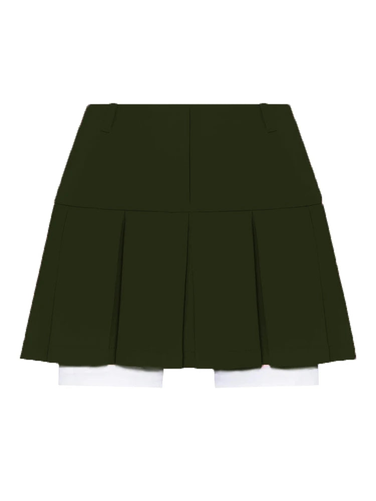 Taruxy New Mini Skirt For Women Cute High Waist Fashion Y2K Skirts Set 2022 Casual Streetwear Womens Bottom Black Pleated Skirts voguable