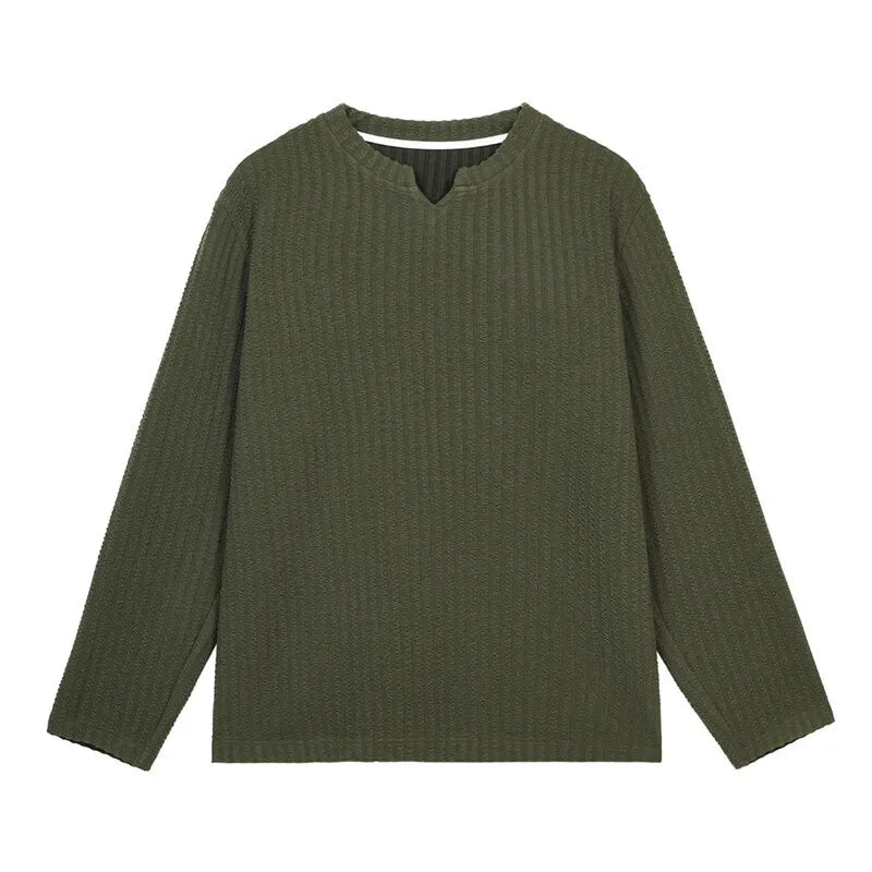 Spring Long Sleeved T-shirt Men V-neck T Shirt Men Streetwear Korean Loose Casual Pullover T Shirt Mens Top Large Size 5XL voguable