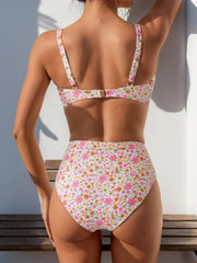 Voguable  Floral Print 2 Piece Swimsuit for Women High Waist Sexy Bandeau Bikini Set Suspender Backless Beach Vacation Swimwear New voguable