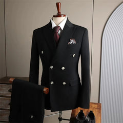 Voguable  New Classic Business Men's 2-Piece Suit Jacket Pants Slim Fit Groom Formal Event Men Clothing Temperament Wedding Dating Office voguable