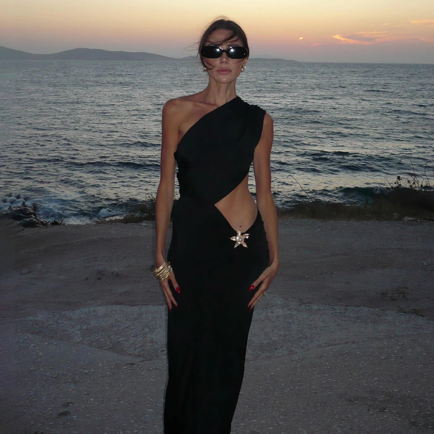 3Pcs One Shoulder Swimsuit Sexy Women Bikini With Long Skirt Shiny Star Swimwear Push Up Biquini Female Bathingsuit Beachwear voguable