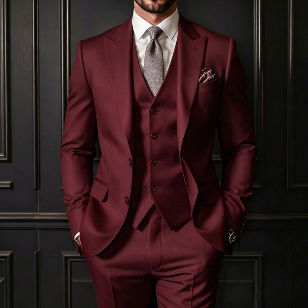 Voguable  Men Suit 3 Pieces Gray Single Button With Lapel For Wedding Groom Banquet Party Prom Business Work Daily Jacket Vest With Pant voguable