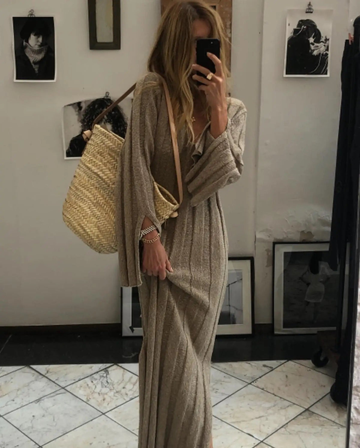 Voguable  Longer Dress Women Wool Jumpers Winter Fashion V-Neck Knitwears Full Sleeve Ladies Dresses ribbed knit midi dress voguable