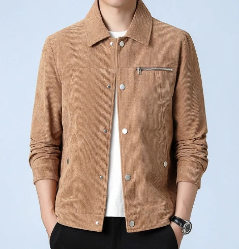 Voguable  High-end Men's Corduroy Jackets Autumn Winter Fashion Youth Trend Single Breasted Top Thick Quality Business Coat for Men M-5XL voguable