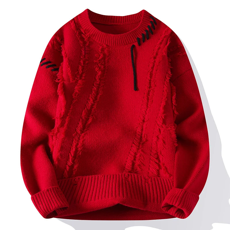Voguable  Autumn Winter Warm Men Sweaters Fashion Turtleneck Patchwork Pullovers New Korean Streetwear Pullover Casual Men Clothing voguable
