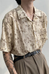 Hawaiian Shirt for Men Small Flower Cuba Collar Vintage Holiday Beach Couple Clothing Male Top Summer voguable