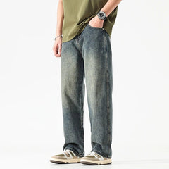 Wide Leg Jeans Men Baggy Pants Summer Straight Cut Loose Retro Blue Denim Pants Streetwear Fashion Pockets Vintage Man Clothes voguable