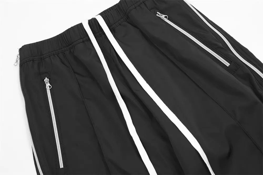 Voguable  Y2K Wide Leg Pants with Side Zips Men Sweatpants Male Loose Casual Sport Red Black Trousers Zipper Split Streetwear voguable