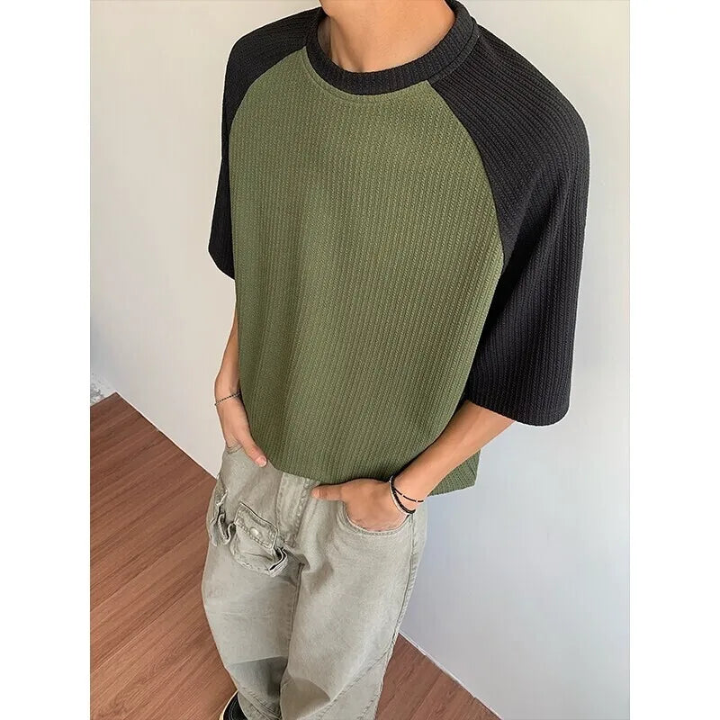 Summer Short Sleeved T-shirt Men Fashion White Casual T Shirt Men Streetwear Korean Pleated T Shirt Mens Top Large Size 4XL voguable
