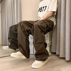 Men Casual Cargo Pants Streetwear Big Pocket Baggy Mopping Trousers Harajuku Hip Hop Loose Women Wide Leg Pants Overalls voguable