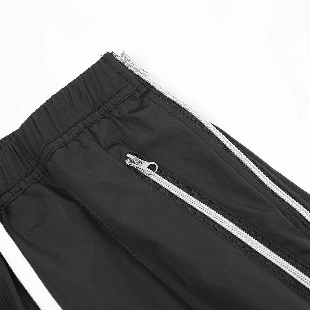 Voguable  Y2K Wide Leg Pants with Side Zips Men Sweatpants Male Loose Casual Sport Red Black Trousers Zipper Split Streetwear voguable