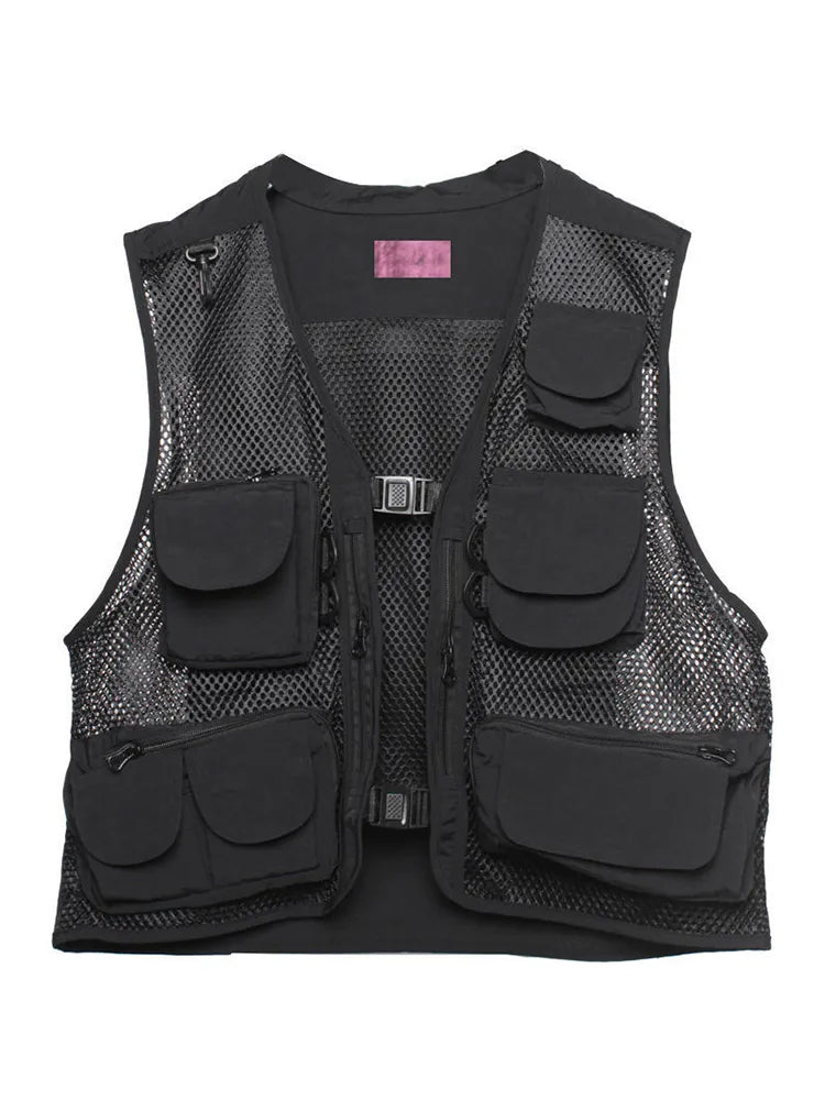 Techwear Black Cargo Biker Vest Without Sleeve Tank Tops Men Sleeveless Top Men  Clothing Japanese Streetwear Hip Hop voguable