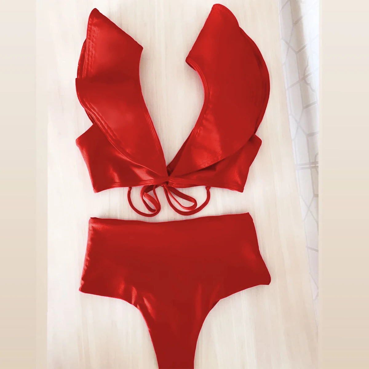 New High Waist Bikini Swimwear Women Swimsuit Push Up Bikinis Women Bathing Suit Biquini Ruffle Bikini Summer Beach Wear voguable