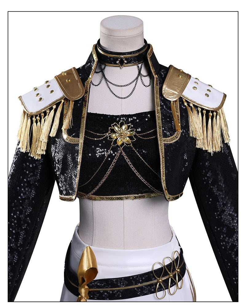 Black Golden Rumi Zoey Mira Cosplay Costume Wig Women Suit Halloween Party Role Playing Outfit voguable