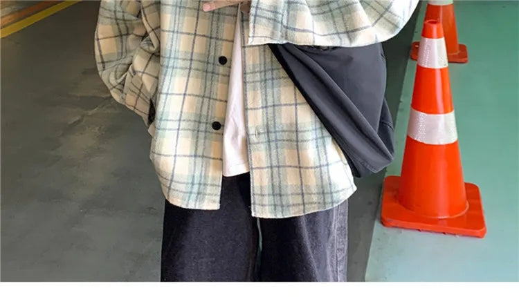 Loose Long Sve Plaid irt Men's Casual Sle Spring Autumn Harajuku Faion Couple Outerwear Comfortable Breathable voguable