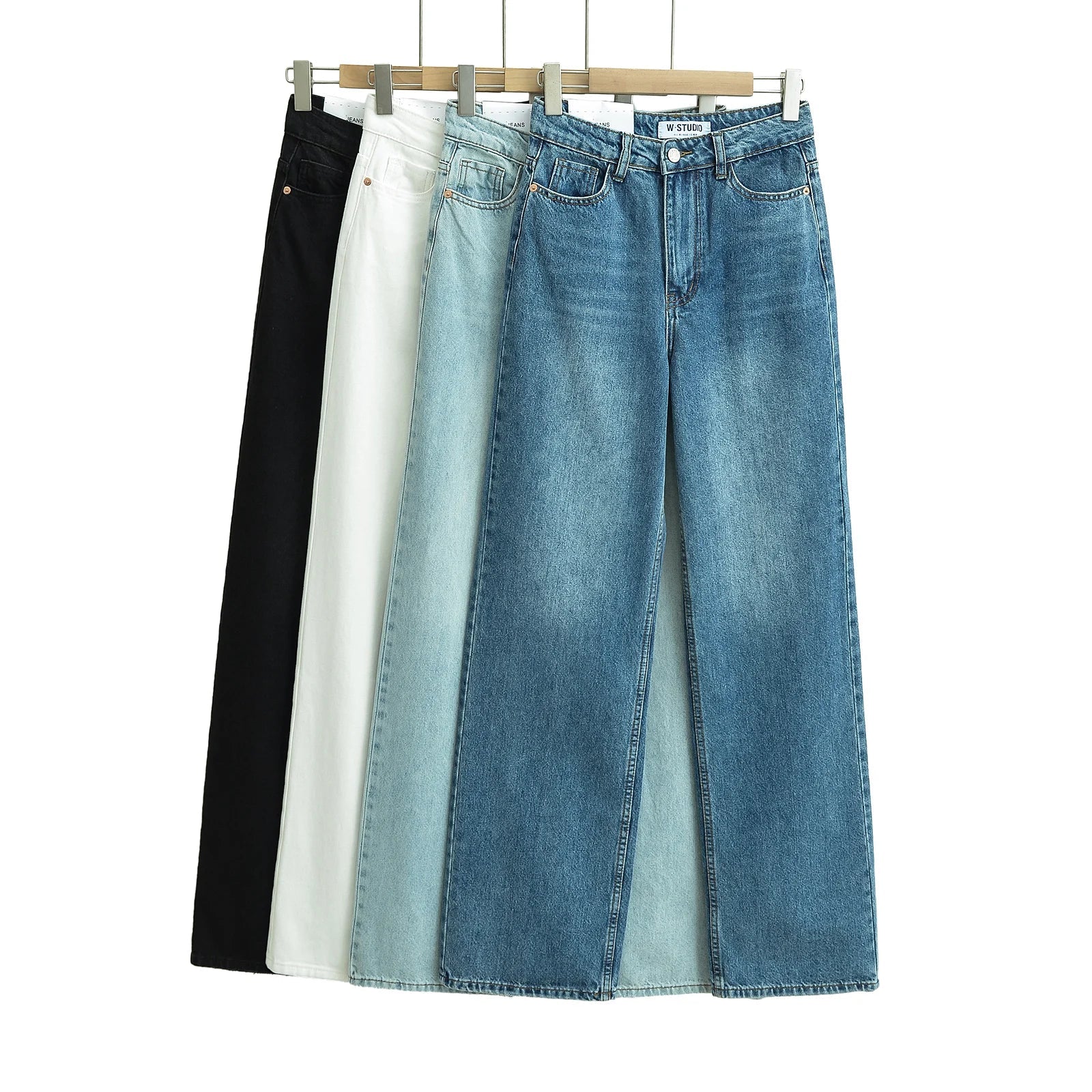 Japanese 2000s style y2k jeans for women denim pants vintage clothes baggy jeans blue loose wide leg high waist jeans black Pbong