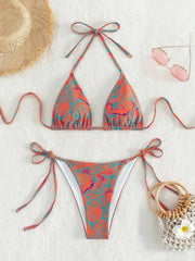 Voguable  Triangle String Bikinis Printed Swimwear Female Sexy Brazilian Swimsuit Women Bathers Bathing Swimming Swim Suit Beachwear voguable