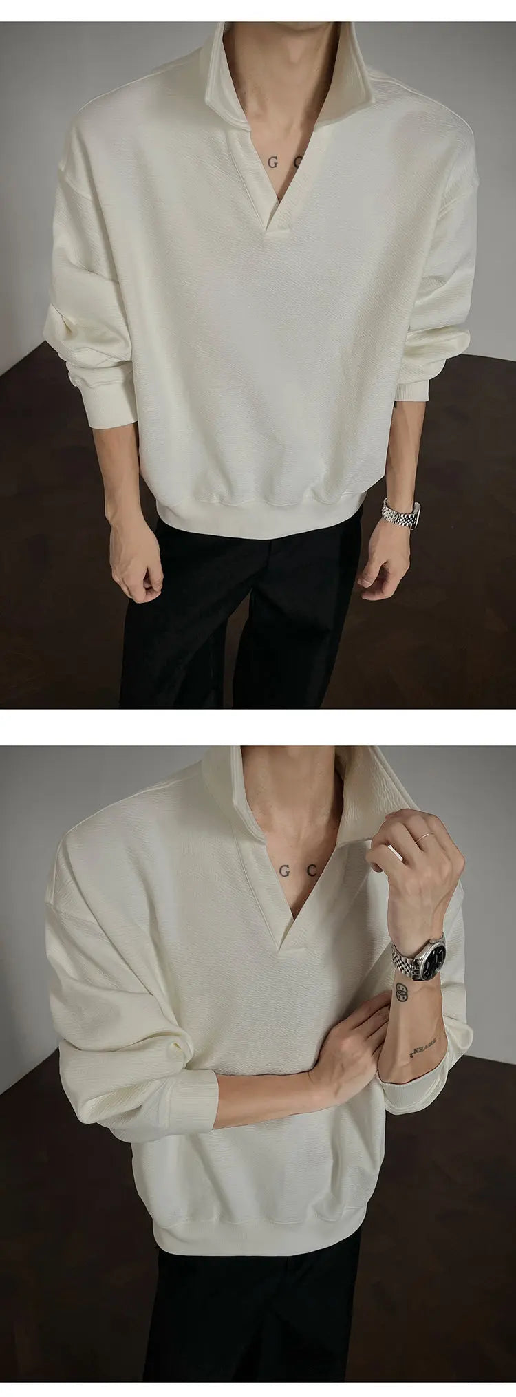 Long sleeve t Shirt men 2025 Arrival Men Polo Shirt Solid Color Casual Relaxed Fit Collar Tops Autumn Fall Fashion Mens Clothing voguable