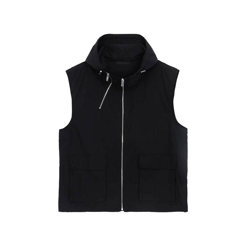 Sleeveless Hooded Nylon Jacket & Cargo Pants mysite
