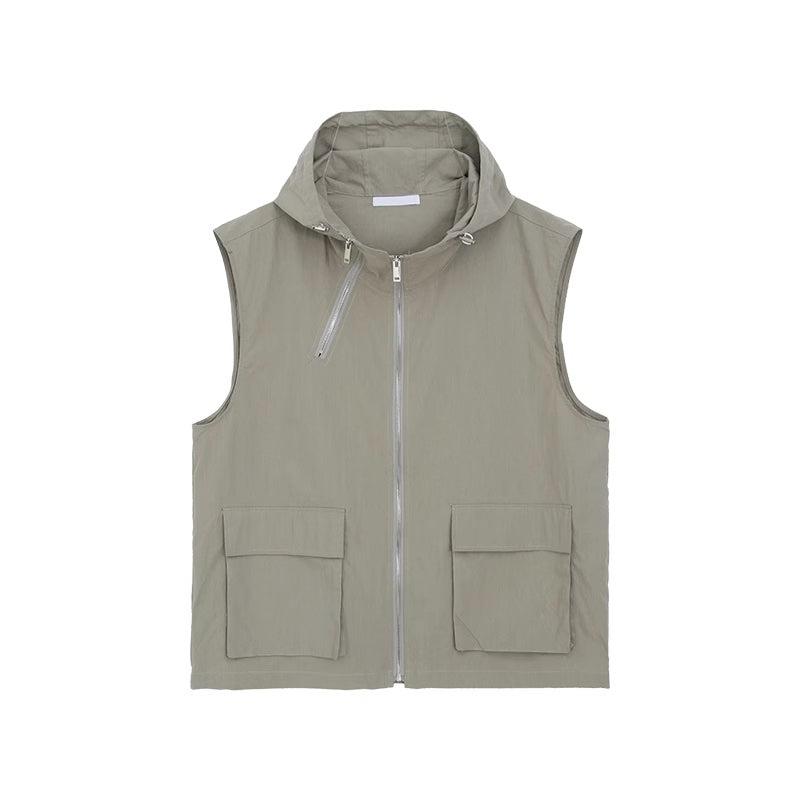 Sleeveless Hooded Nylon Jacket & Cargo Pants mysite