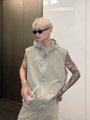 Sleeveless Hooded Nylon Jacket & Cargo Pants mysite