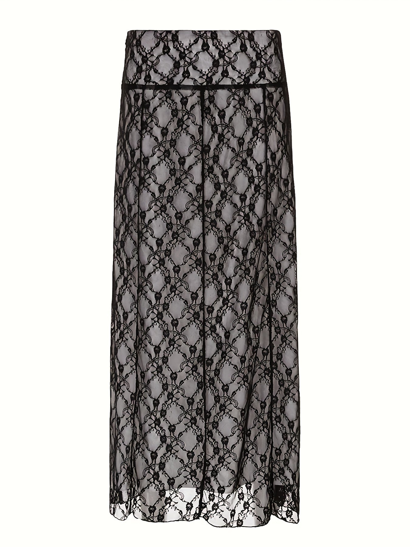 Vintage Double Layer Design Midi Skirt, Loose Skirt For Spring & Summer, Women's Clothing voguable